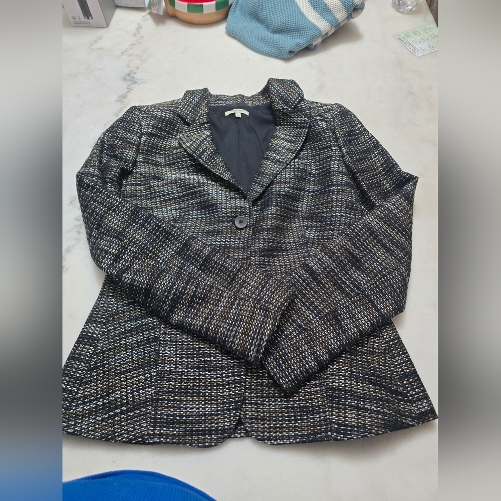 Women's Black and White Blazer